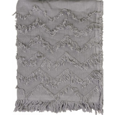 Chic Antique Slabounký mocca bavlněný pléd s třásňovitým vzorem Datty 135x152