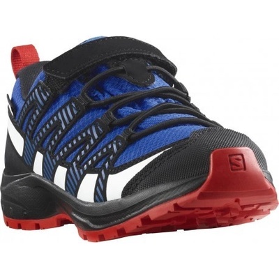 Salomon XA Pro V8 CSWP J 471262 dětské nízké nepromokavé boty lapis blue/black/fiery red