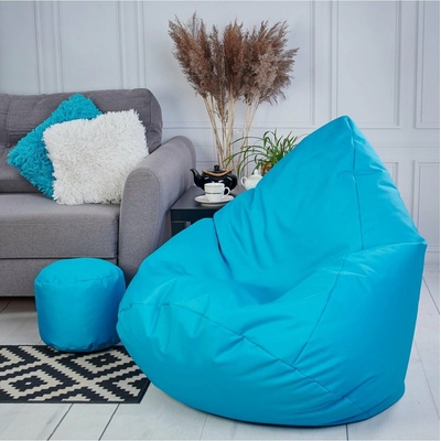 Supplies veľký sedací vak outdoor relax nesnímateľný poťah z polyesteru modrý