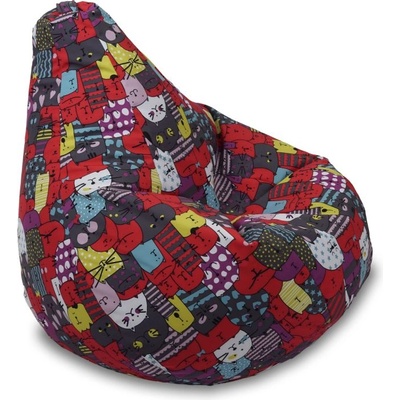 Pufrelax Пуф круша за деца 160л. , Nirvana Light, Водоустойчив, Перящ се калъф, принт, Cattitude