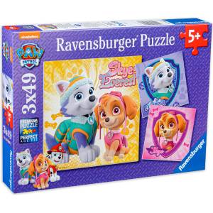 Ravensburger Пъзел Ravensburger от 3 x 49 части - Скай и Еверест, Пес Патрул (8008) - ozone