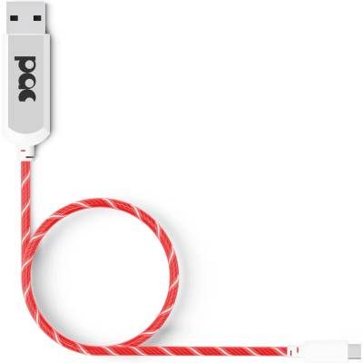 PAC Intelligent Power Cable - светещ кабел за iPhone, iPad и устройства с Lightning порт (червен)