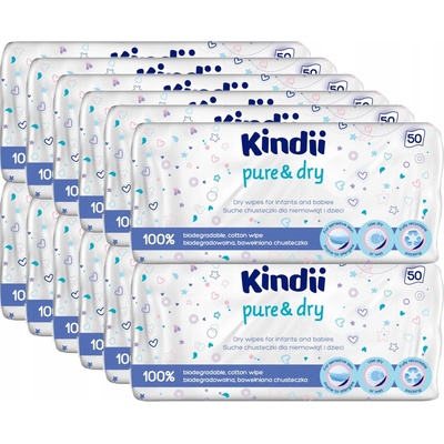 KINDII SUCHÉ biologicky rozložitelné UBROUSKY 12 x 50 ks