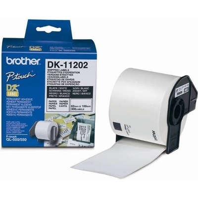 Brother Консуматив, Brother DK-11202 Shipping Labels, 62mmx100mm, 300 labels per roll, Black on White (DK11202)