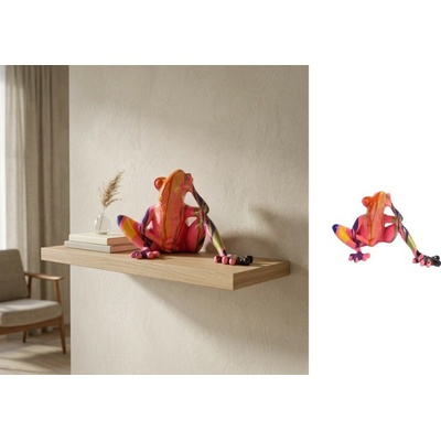 Pop art barevná socha žáby – abstraktní barevná dekorace do pokoje – 43 cm
