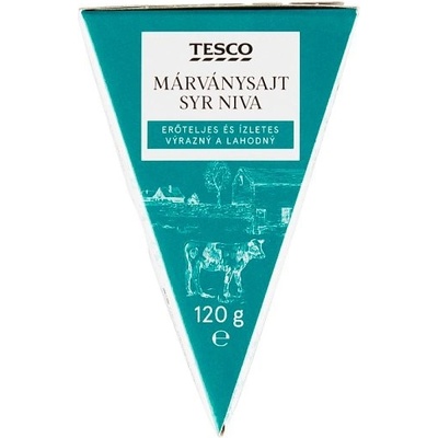 Tesco Polomäkký zrejúci plnotučný syr s modrozelenou plesňou vo vnútri 120 g