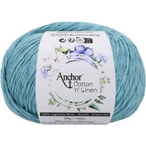Anchor Cotton 'n' Linen 00035 Teal Плетене на една кука прежда (4680004-00035)