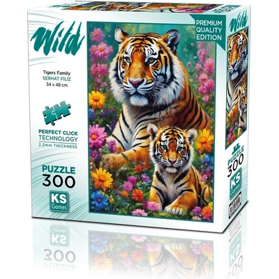 KS Games Пъзел KS Games от 300 части - Семейство тигри (19258)