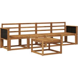 vidaXL Комплект дивани за открито 4 бр. Натурално (3384960)