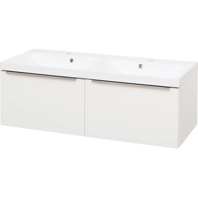 Mereo CN518M Mailo, s umývadlom z liateho mramoru 121 cm, biela, chróm madlo