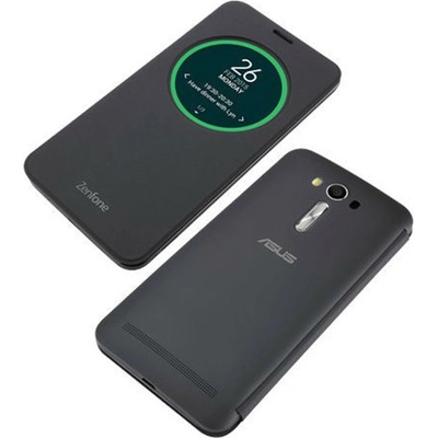 ASUS Калъф за Asus ZenFone 2 Laser, отваряем с прозорец, поликарбонатов, Asus View Flip ZE500KL, черен (90AC00G0-BCV001)