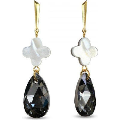 Spark stříbrné pozlacené šedé Clover KWG6106SN1MPB Silver Night