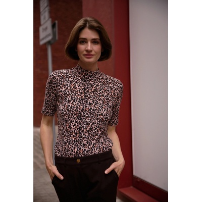 Moodo Щампован топ със стоящa яка Moodo Moodo | Cheren | ЖЕНИ | XS