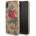 GUESS Flower Desire Leather Hard Case - дизайнерски кожен кейс за iPhone XS, iPhone X (кафяв)