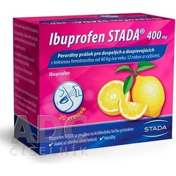 Ibuprofen Stada 400 mg perorálny prášok plv.por. 20 x 400 mg