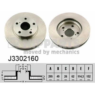 Brzdový kotúč NIPPARTS J3302160