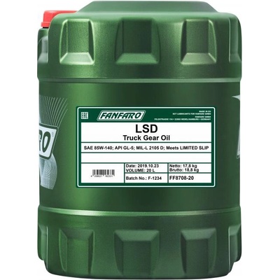 FANFARO Трансмисионно масло fanfaro lsd 85w140, 20л