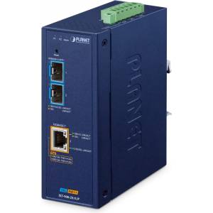 PLANET IP40 Industrial 2-Port мрежов медиен конвертор Син (IXT-900-2X1UP)