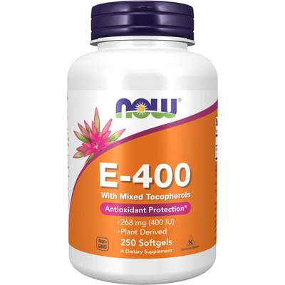 Now Foods Vitamín E Přírodní 400 iu 250 kapsúl