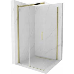 Mexen Omega разтегаема душ кабина 100 x 100 см, прозрачна, златна - 825-100-100-50-00 (825-100-100-50-00)