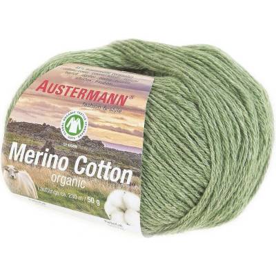 Austermann MERINO COTTON - 55% vlna merino, 45% bavlna - Ručně pletací příze Barva: 12 GRUEN