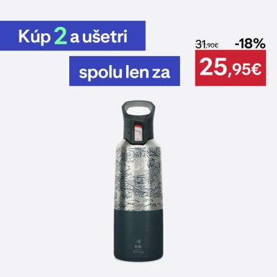 Quechua Antikorová termoflaša 800 ml zelená so vzorom