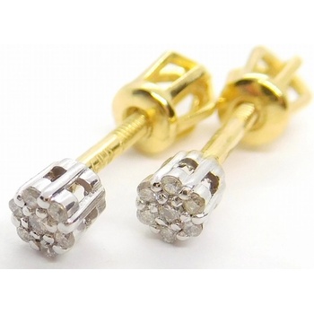 Klenoty Budín diamantové zlaté pecičky na šroubek BO373 HKD25