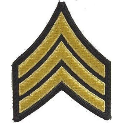 Nášivka: Hodnost US ARMY rukávová Sergeant černá | žlutá