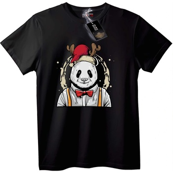 NOONEBRAND Тениска Панда Санта с Елен - 6XL, Black