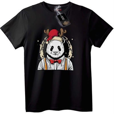 NOONEBRAND Тениска Панда Санта с Елен - 6XL, Black