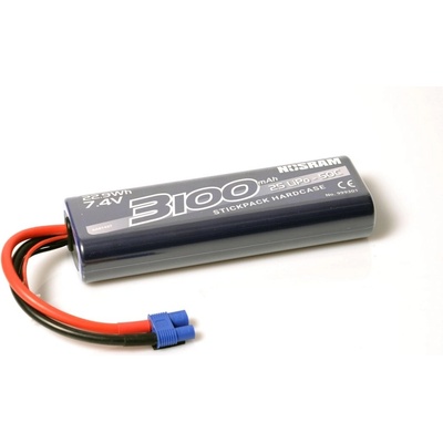 NOSRAM 3100mAh 7.4V 50C LiPo Car Stickpack Hardcase EC3 konektor N999301EC3