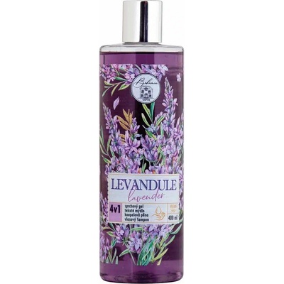 Bohemia Gifts & Cosmetics Flower Line Lavender mycí gel na tělo a vlasy 400 ml