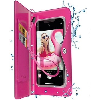 SBS Универсален водоустойчив калъф за смартфони до 6.8 инча - SBS Waterproof Universal Wallet Case IPX8 (розов) (2200358)