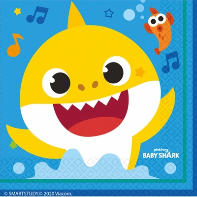 Baby Shark ubrousky 16ks 2V 33x33cm