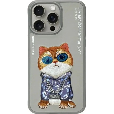 Nimmy Glasses Cool Cat Case за iPhone 15 Pro Max - сив (6971080310911)
