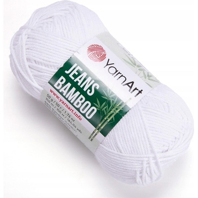 Priadza YarnArt Jeans Bamboo 101 biela 150 m