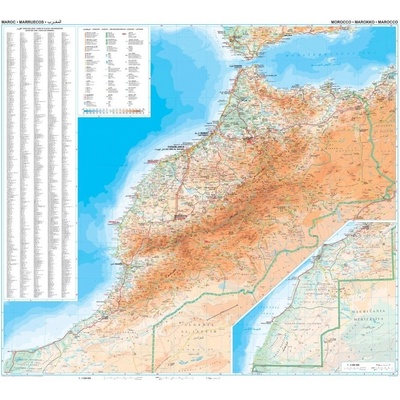 Gizi Map Maroko - nástěnná mapa 100 x 88 cm Varianta: bez rámu v tubusu, Provedení: laminovaná mapa v lištách
