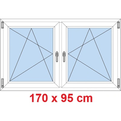 Soft Dvoukřídlé plastové okno 170x95 cm OS+OS se sloupkem Bílá