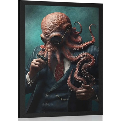 Plakát zvířecí gangster chobotnice - 60x90 white