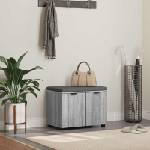 vidaXL Пейка за коридор с възглавница Сиво Сонома 60 x 38 x 46 см (891477)