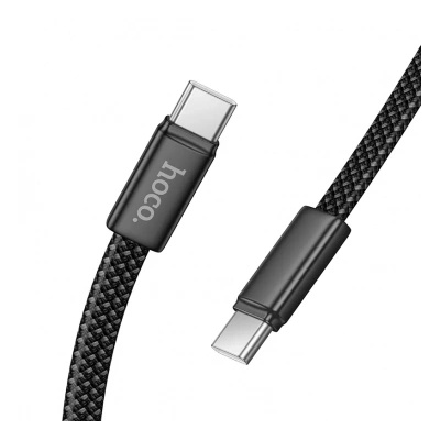 hoco. Плетен кабел Hoco X125 USB-C to USB-C Cable, 60W, 3A, 1 метър, Черен (X125)