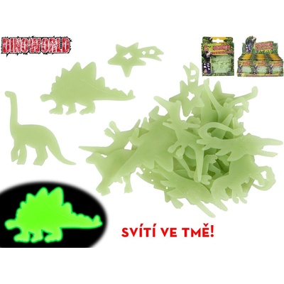Dinoworld dinosaurus nálepky svietiace v tme 24 ks