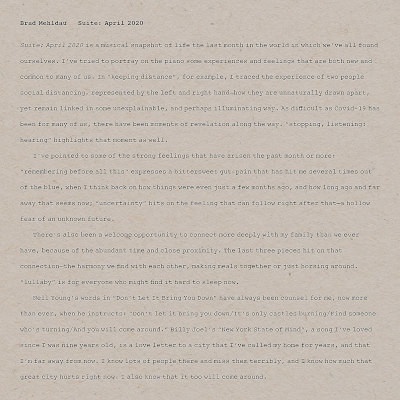 Brad Mehldau - SUITE:APRIL 2020 LP
