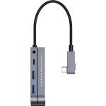 Baseus Bend Angle No. 7 USB Type-C HUB, сив CAHUB-CWJ0G (CAHUB-CWJ0G)