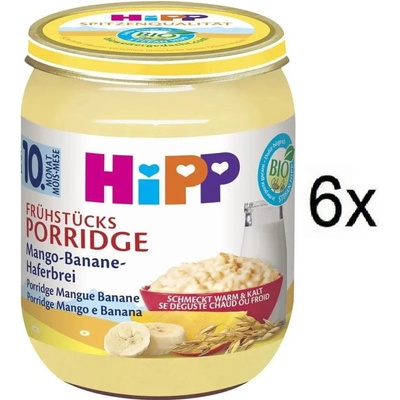 Hipp Bio raňajková ovesná kaša s mangom a banánom 6 x 160 g