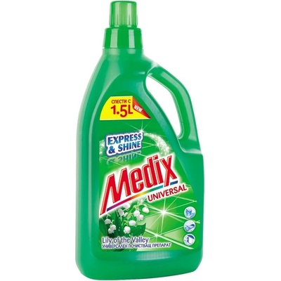 Medix Препарат за почистване Medix Express & Shine, универсален, момина сълза, 1.4 L, зелен