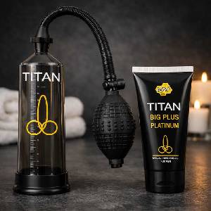  Титан Комплект за уголемяване Titan gel + Титан Пенис помпа