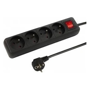 BLOW 98-768# Extension cord pr-470wsp 4 sockets with grounding+switch 5m black 3x1.5mm