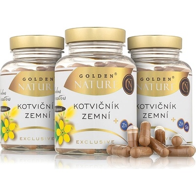 Golden Nature Kotvičník 90% +zinek+selen 300 kapslí