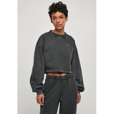 Urban Classics Дамска къса блуза с дълги ръкави в черен цвят Urban Classics TerryUB-TB5461-00007 - Черен, размер 3XL